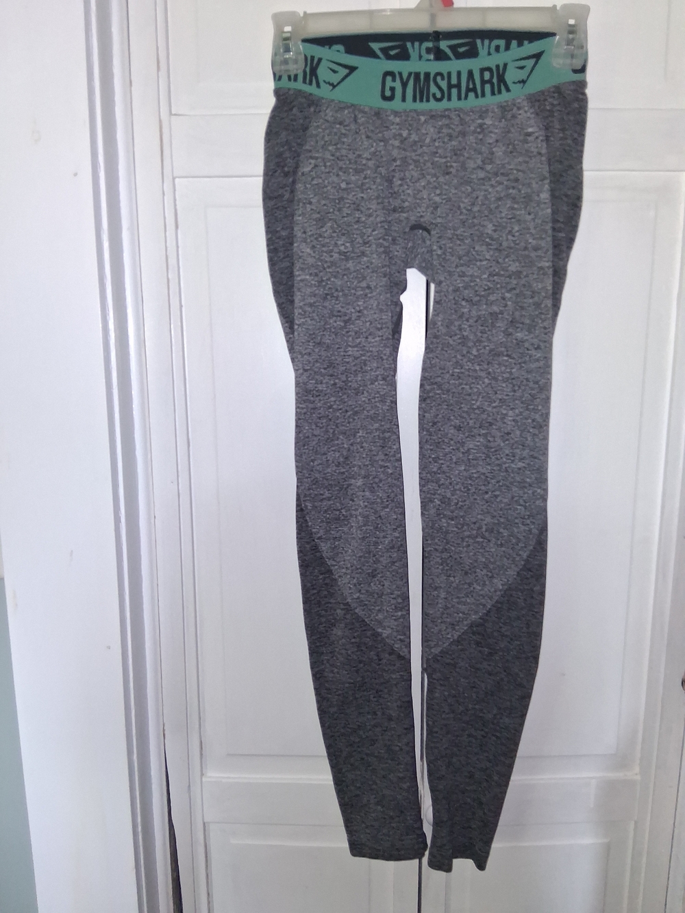 Gymshark Gray Seamless Leggings with Mint Waistband